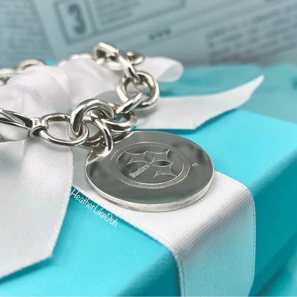 Pittsburgh Steelers x Tiffany & Co. Authentic Custom 7” NFL Football Bracelet 🏈 - Picture 7 of 12